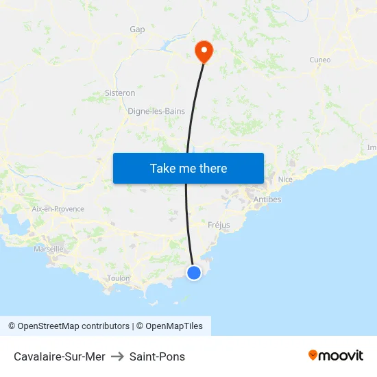 Cavalaire-Sur-Mer to Saint-Pons map