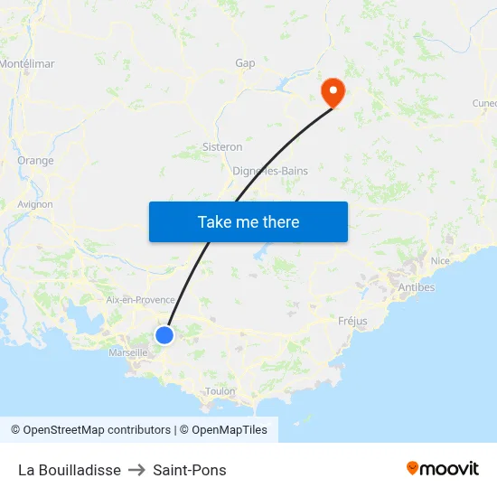 La Bouilladisse to Saint-Pons map
