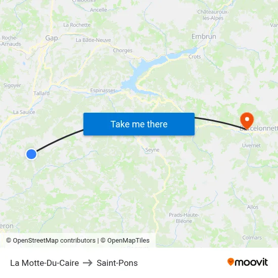 La Motte-Du-Caire to Saint-Pons map