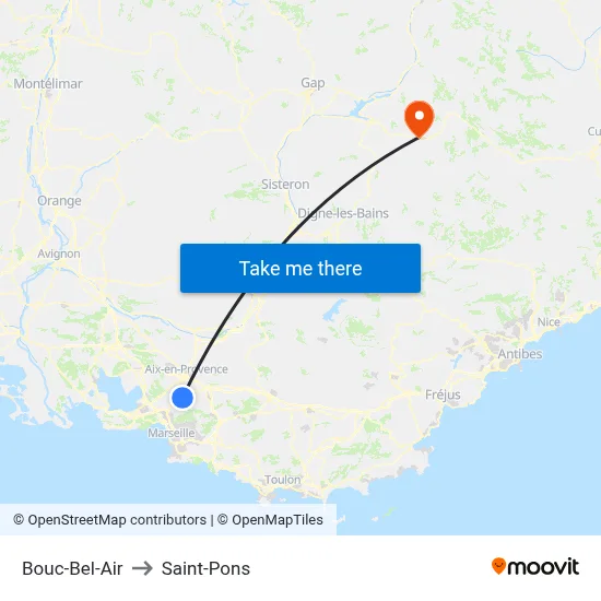 Bouc-Bel-Air to Saint-Pons map
