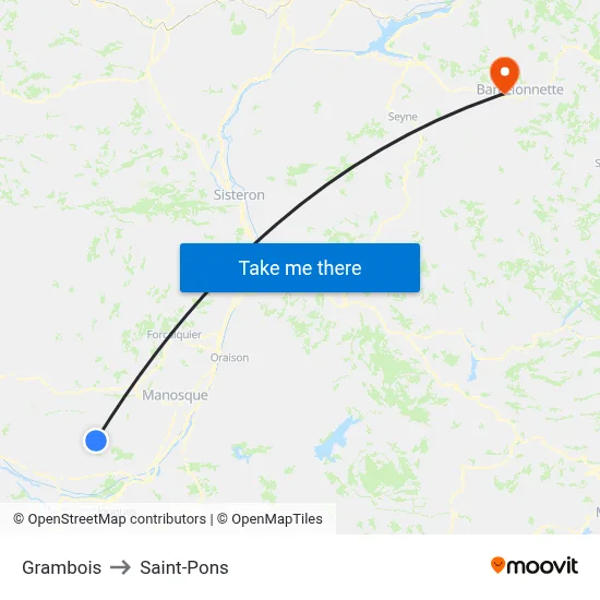Grambois to Saint-Pons map
