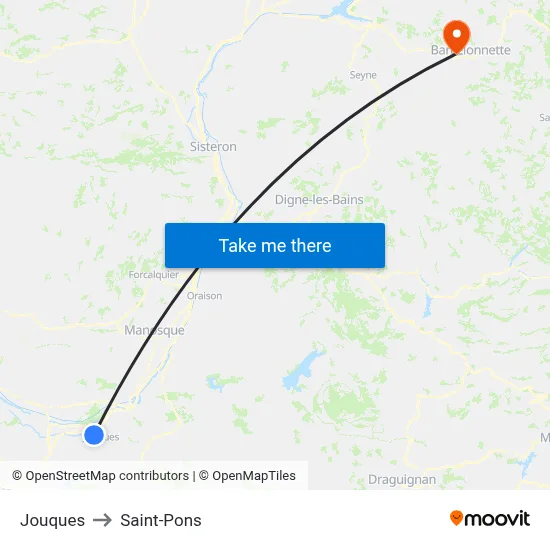 Jouques to Saint-Pons map