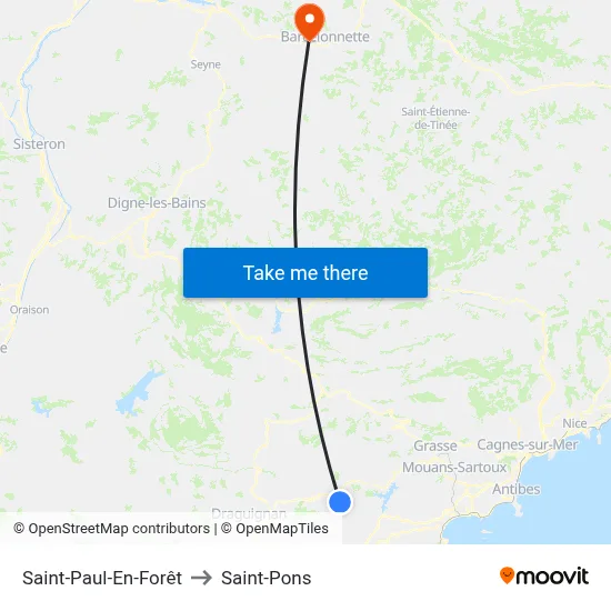 Saint-Paul-En-Forêt to Saint-Pons map