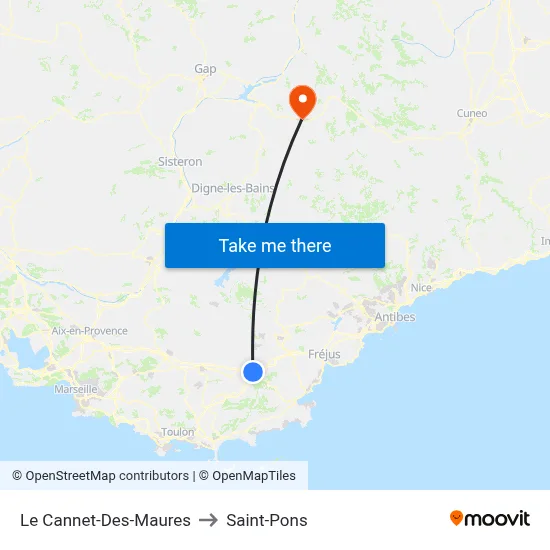 Le Cannet-Des-Maures to Saint-Pons map