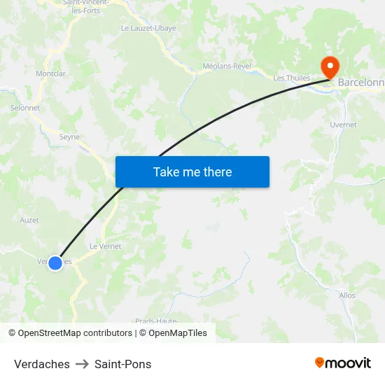 Verdaches to Saint-Pons map