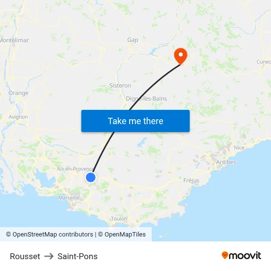 Rousset to Saint-Pons map