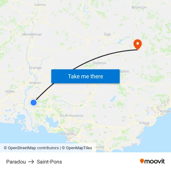 Paradou to Saint-Pons map