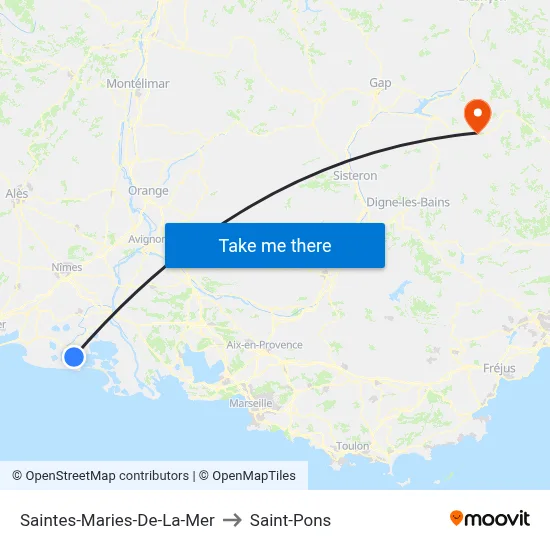Saintes-Maries-De-La-Mer to Saint-Pons map