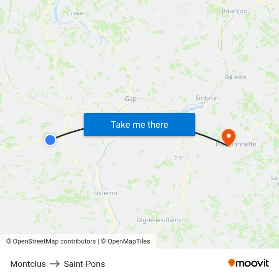 Montclus to Saint-Pons map