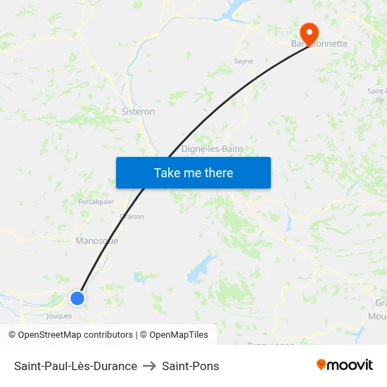 Saint-Paul-Lès-Durance to Saint-Pons map