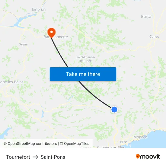 Tournefort to Saint-Pons map