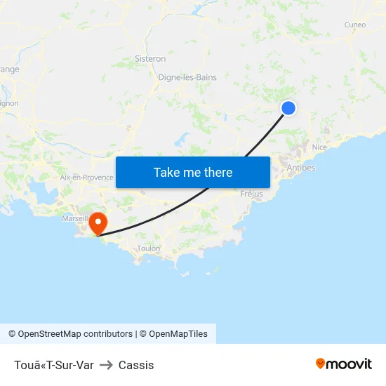 Touã«T-Sur-Var to Cassis map