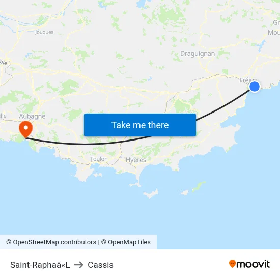 Saint-Raphaã«L to Cassis map