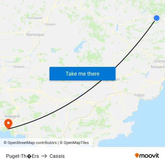 Puget-Th�Ers to Cassis map