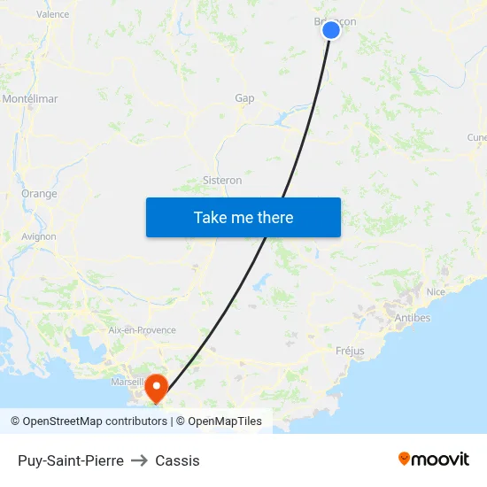 Puy-Saint-Pierre to Cassis map