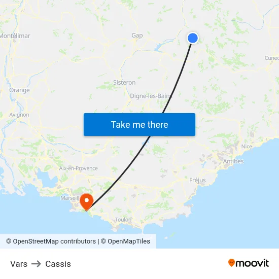 Vars to Cassis map