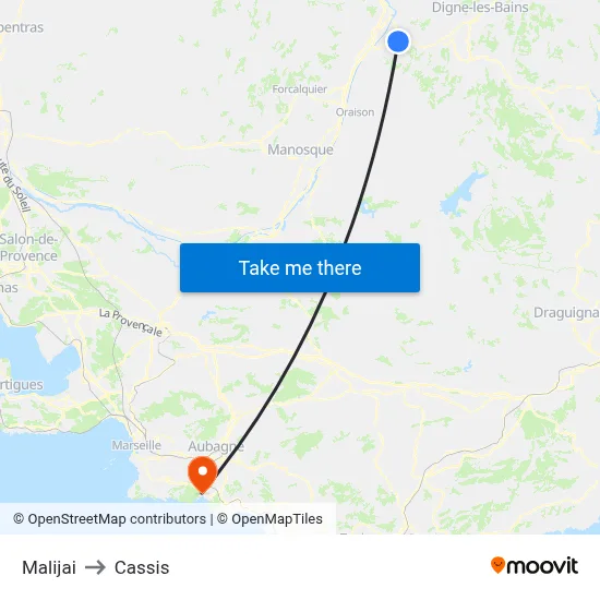 Malijai to Cassis map