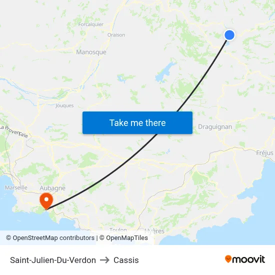 Saint-Julien-Du-Verdon to Cassis map