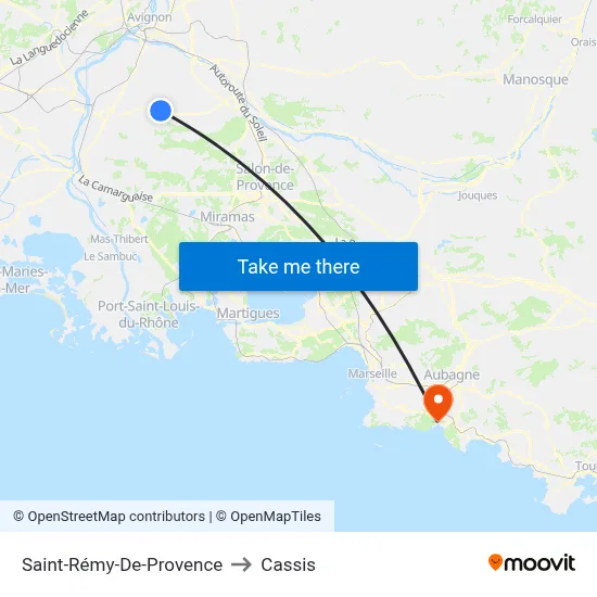 Saint-Rémy-De-Provence to Cassis map