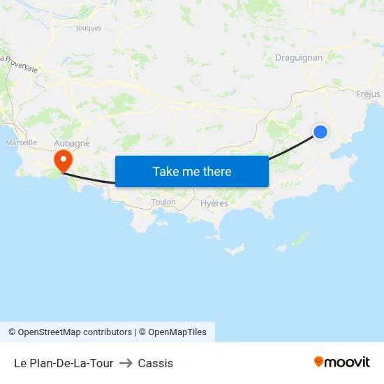 Le Plan-De-La-Tour to Cassis map