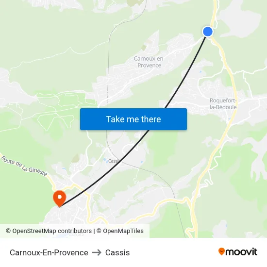 Carnoux-En-Provence to Cassis map
