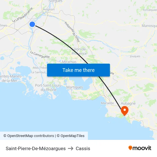 Saint-Pierre-De-Mézoargues to Cassis map
