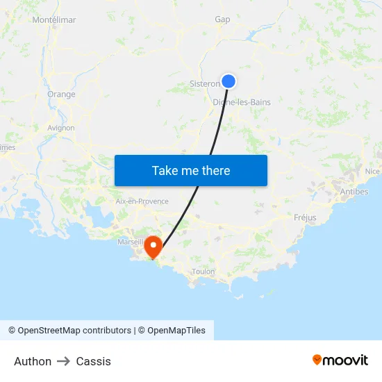 Authon to Cassis map