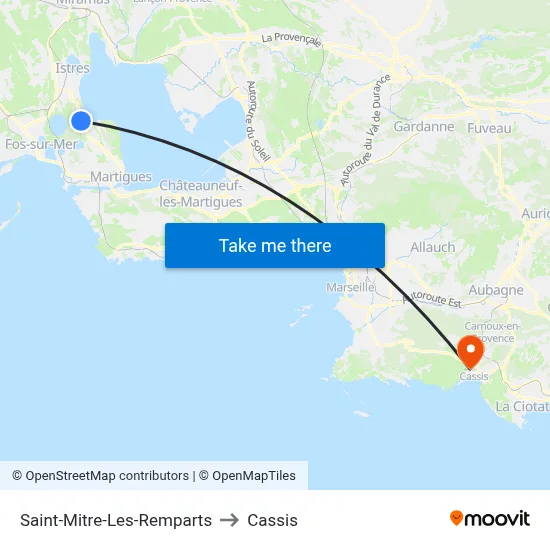 Saint-Mitre-Les-Remparts to Cassis map