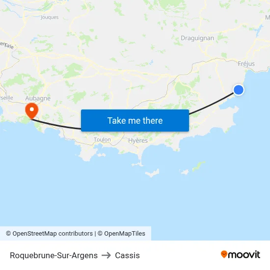 Roquebrune-Sur-Argens to Cassis map