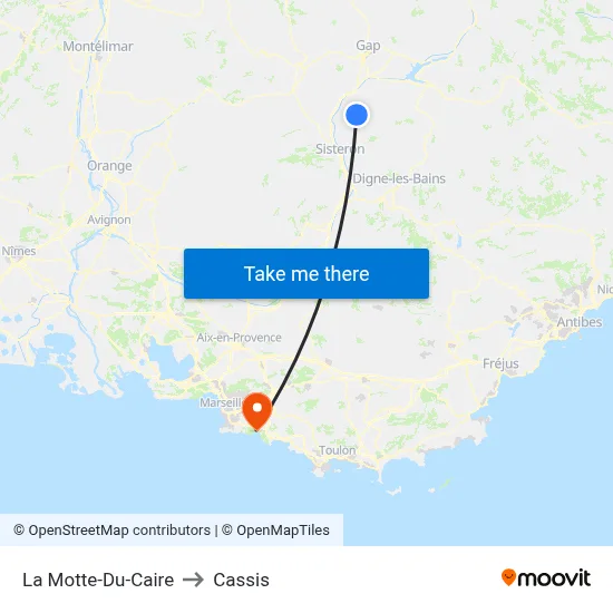La Motte-Du-Caire to Cassis map