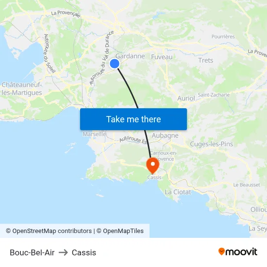 Bouc-Bel-Air to Cassis map