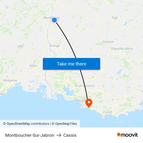 Montboucher-Sur-Jabron to Cassis map