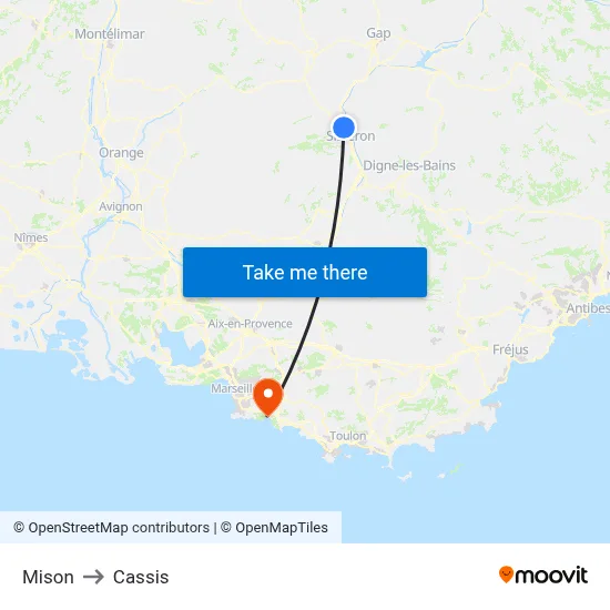 Mison to Cassis map