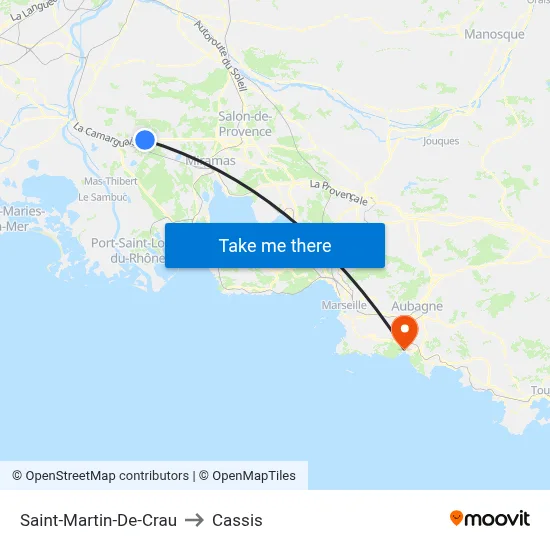 Saint-Martin-De-Crau to Cassis map