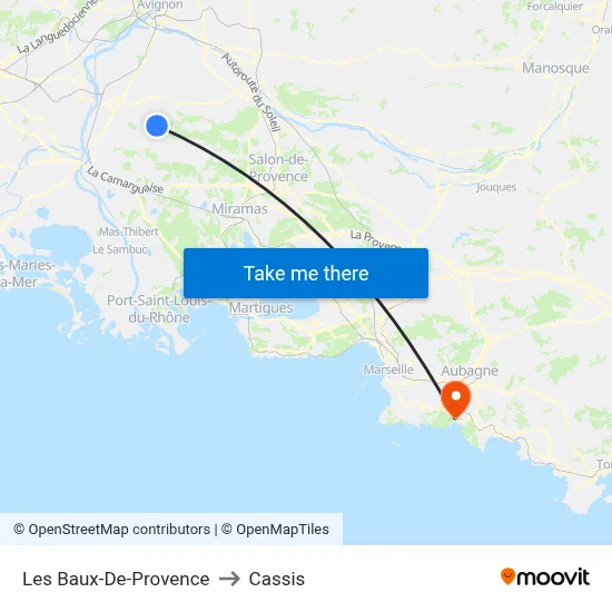 Les Baux-De-Provence to Cassis map