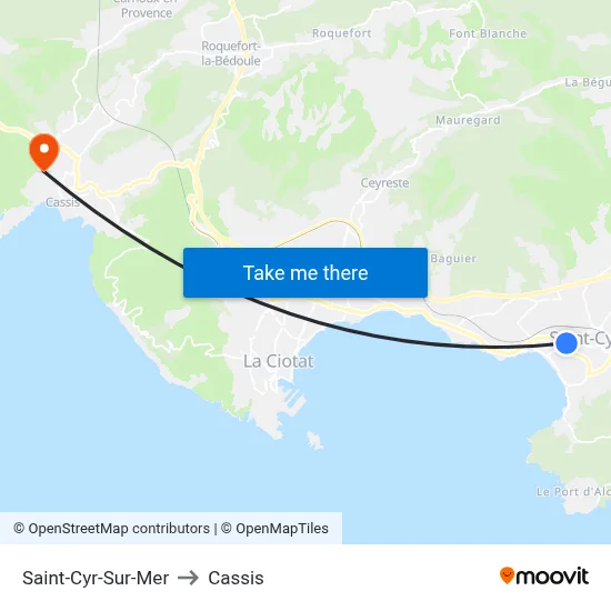Saint-Cyr-Sur-Mer to Cassis map