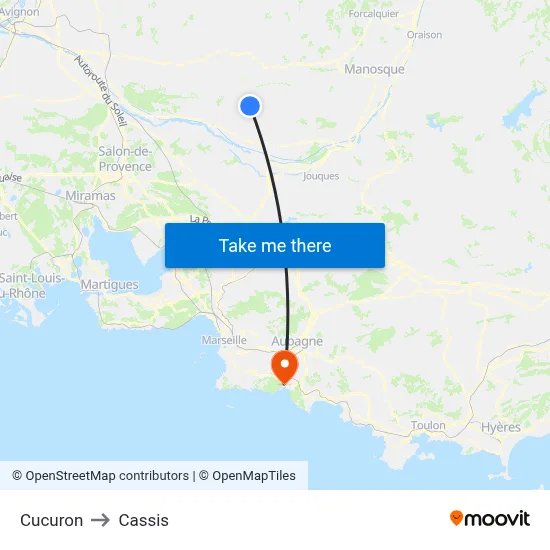 Cucuron to Cassis map