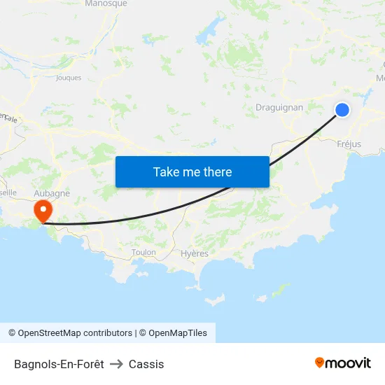 Bagnols-En-Forêt to Cassis map