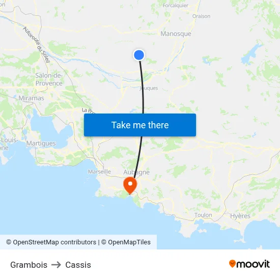 Grambois to Cassis map