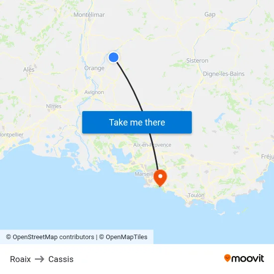 Roaix to Cassis map