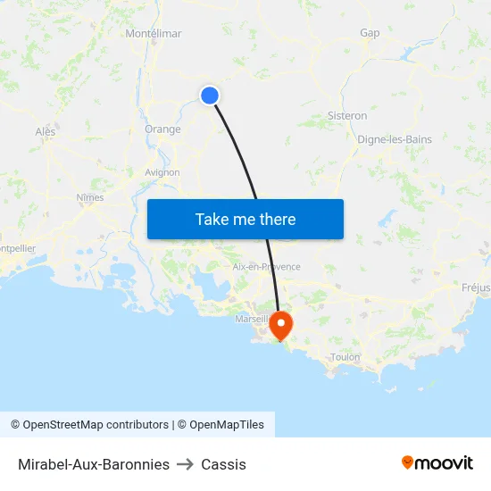 Mirabel-Aux-Baronnies to Cassis map