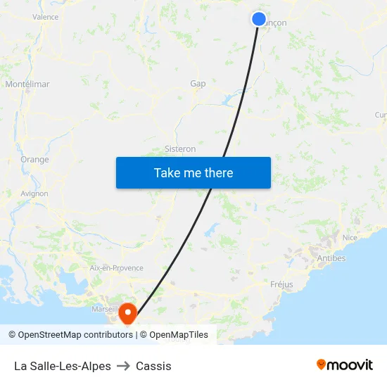 La Salle-Les-Alpes to Cassis map