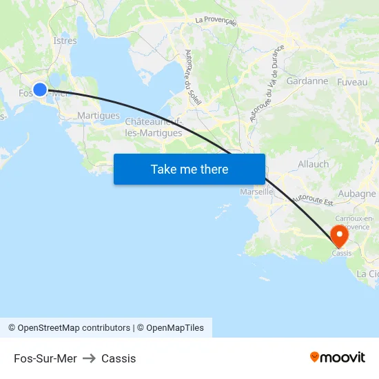 Fos-Sur-Mer to Cassis map