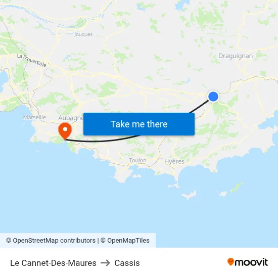 Le Cannet-Des-Maures to Cassis map