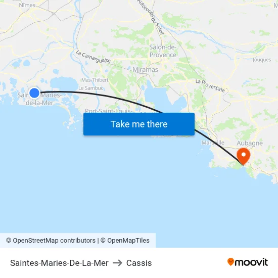 Saintes-Maries-De-La-Mer to Cassis map
