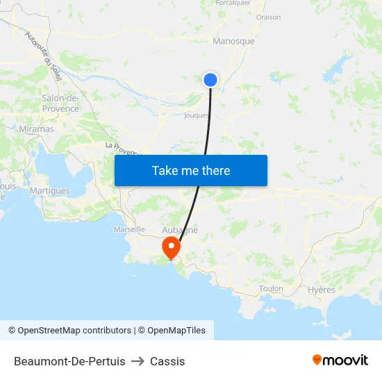 Beaumont-De-Pertuis to Cassis map