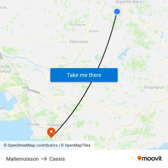 Mallemoisson to Cassis map