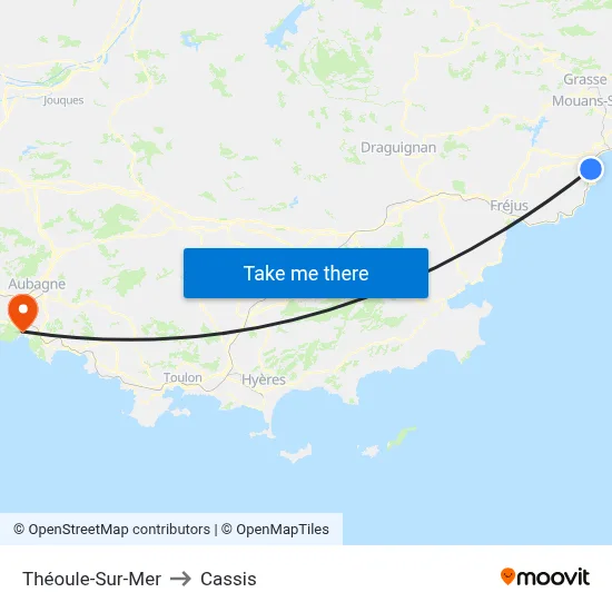 Théoule-Sur-Mer to Cassis map