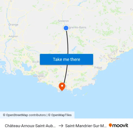 Château-Arnoux-Saint-Auban to Saint-Mandrier-Sur-Mer map