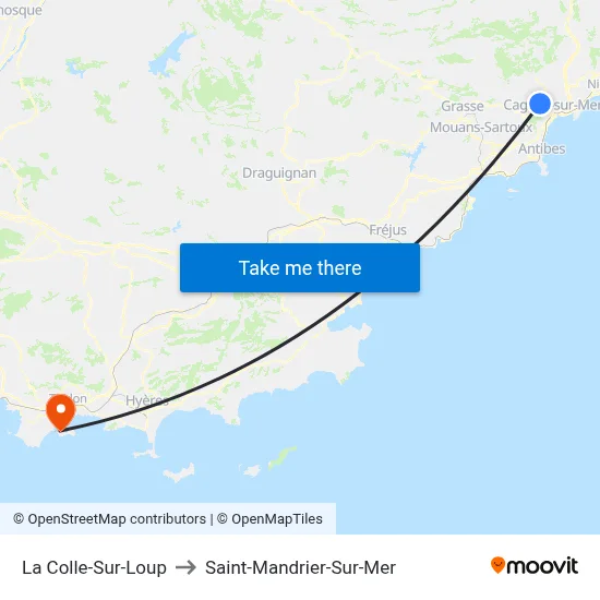 La Colle-Sur-Loup to Saint-Mandrier-Sur-Mer map